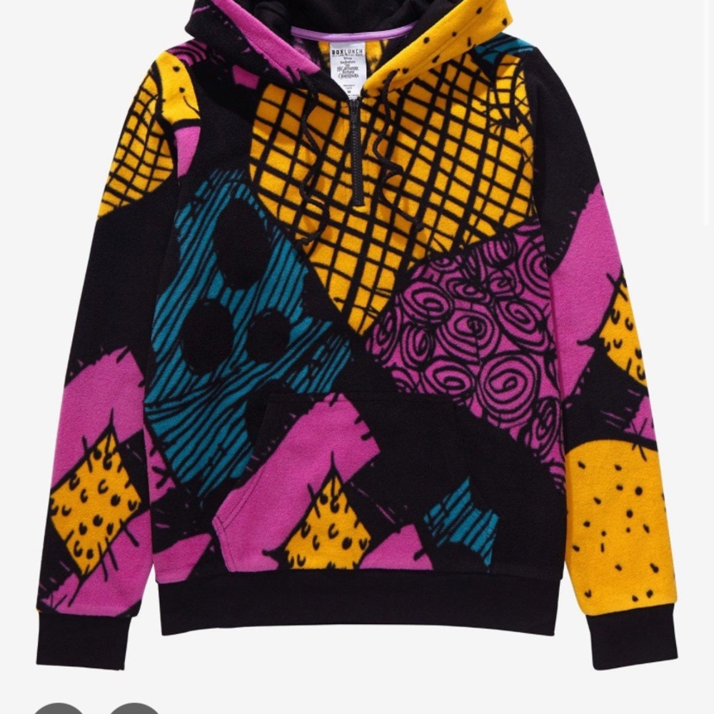 Disney The Nightmare Before Christmas Sally Patchwork Quarter-Zip Hoodie